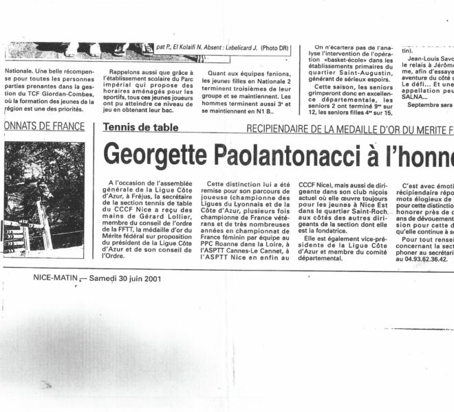 Georgette Paolantonacci à l'honneur